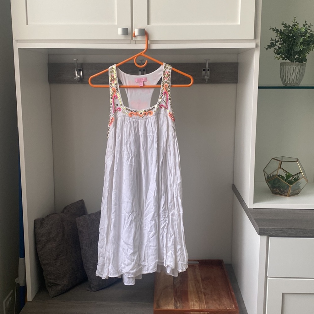 Lily pulitzer white crinkle tunic/ dress small